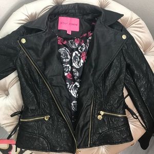 Betsey Johnson black vegan moto jacket